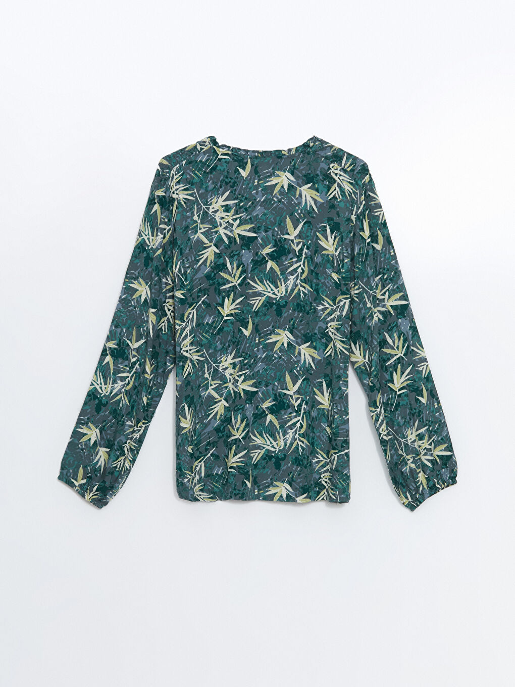 Ženska dezenirana bluza sa kragnom koja se vezuje -S53337Z8-LS6