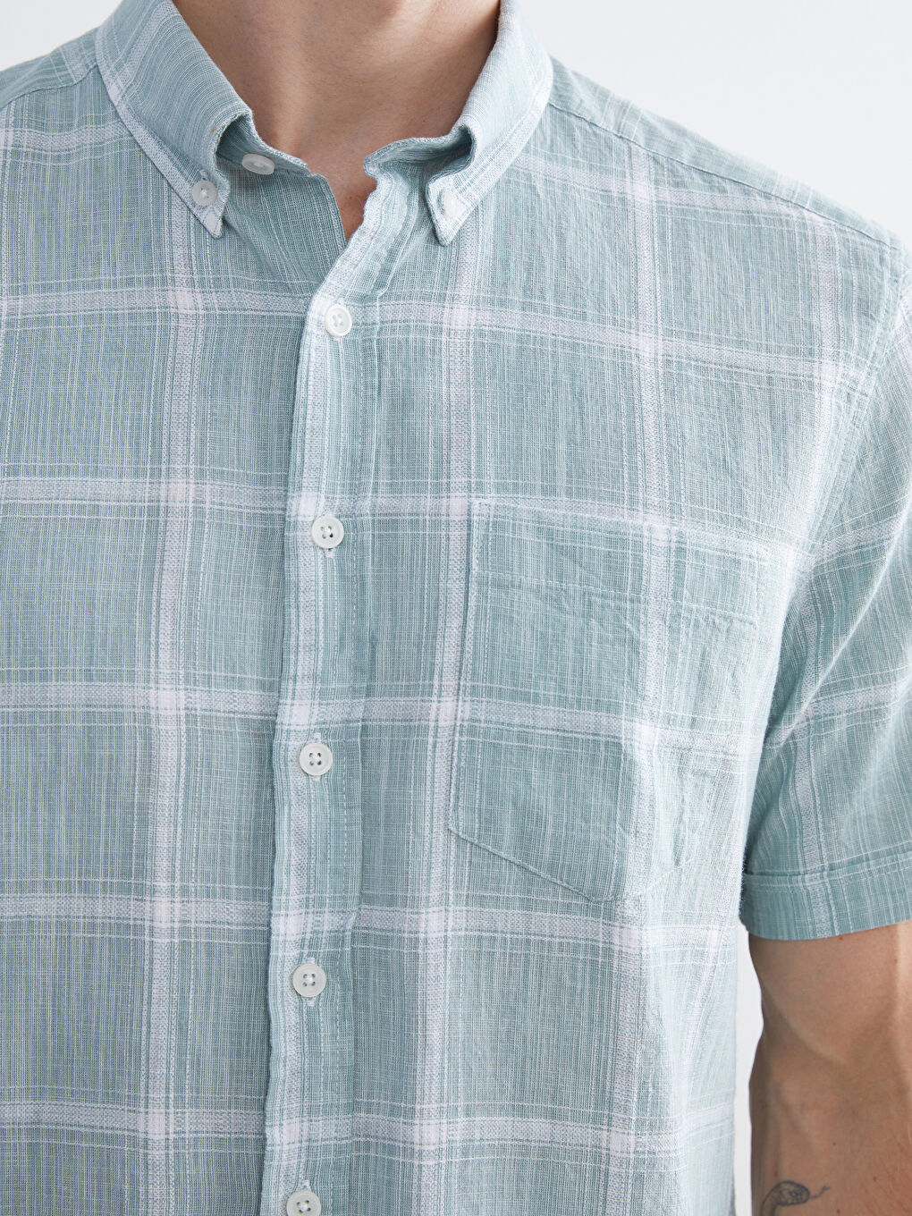 LCWAIKIKI Classic Regular Fit Short Sleeve Plaid Poplin Men's Shirt -S53338Z8-LM7