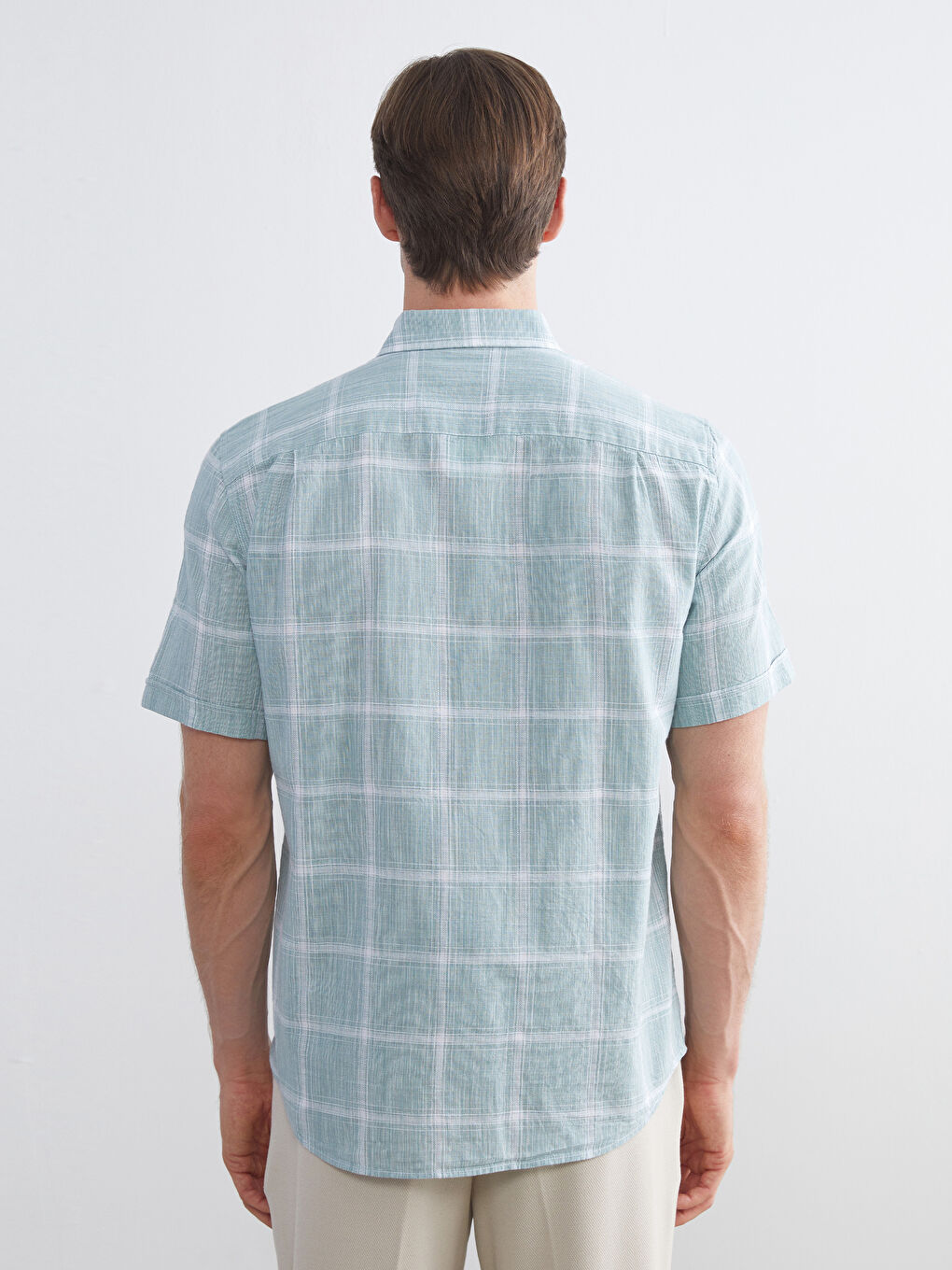 LCWAIKIKI Classic Regular Fit Short Sleeve Plaid Poplin Men's Shirt -S53338Z8-LM7