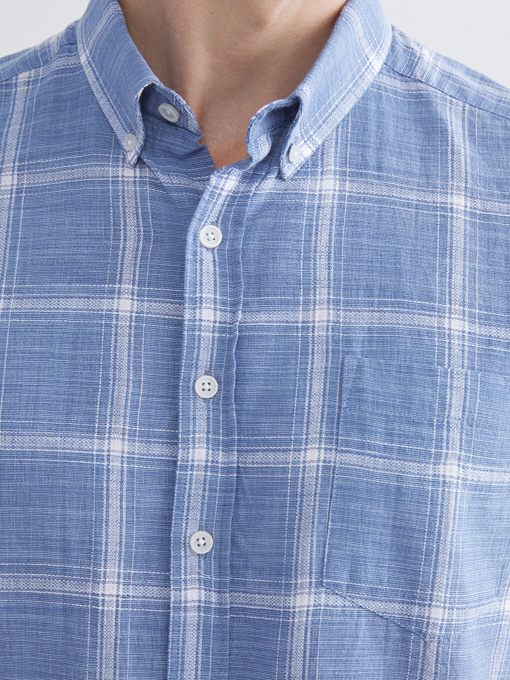 LCWAIKIKI Classic Regular Fit Short Sleeve Plaid Poplin Men's Shirt -S53338Z8-LMR