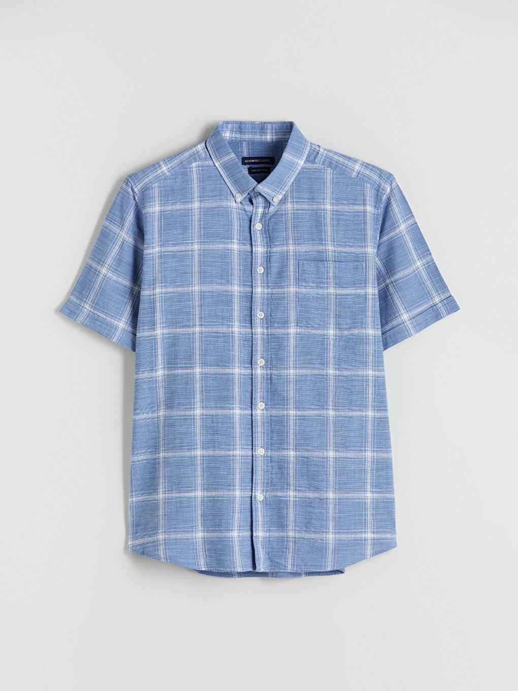 LCWAIKIKI Classic Regular Fit Short Sleeve Plaid Poplin Men's Shirt -S53338Z8-LMR
