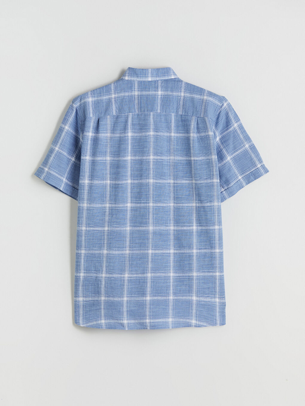 LCWAIKIKI Classic Regular Fit Short Sleeve Plaid Poplin Men's Shirt -S53338Z8-LMR