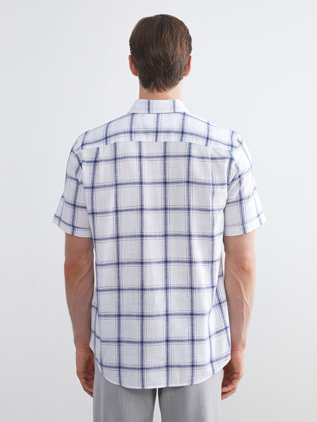 LCWAIKIKI Classic Regular Fit Short Sleeve Plaid Poplin Men's Shirt -S53338Z8-LPU