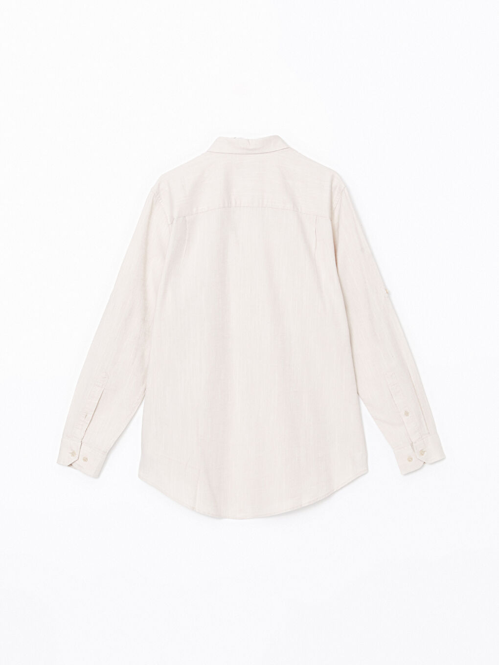 რეგულარული მორგება გრძელმკლავიანი ლინენის ნაზავი მამაკაცის პერანგი-5