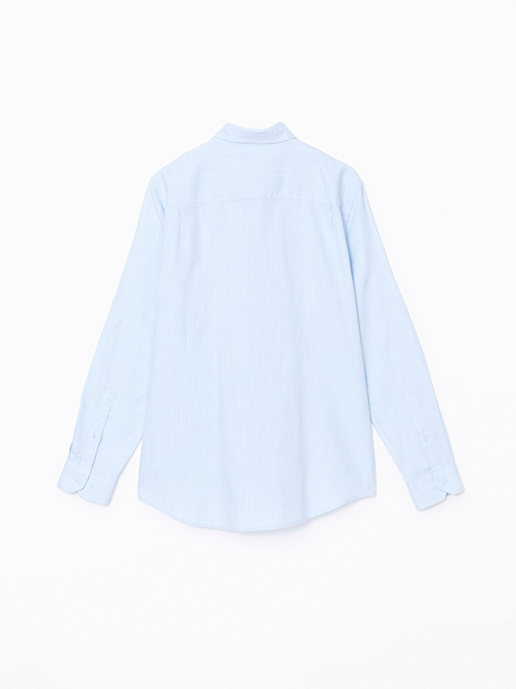 Regular Fit Long Sleeve Linen-Blend Men's Shirt -S53339Z8-CUN