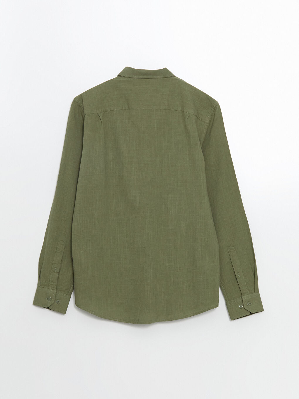 Regular Fit Long Sleeve Linen Blend Men's Shirt -S53339Z8-DBV
