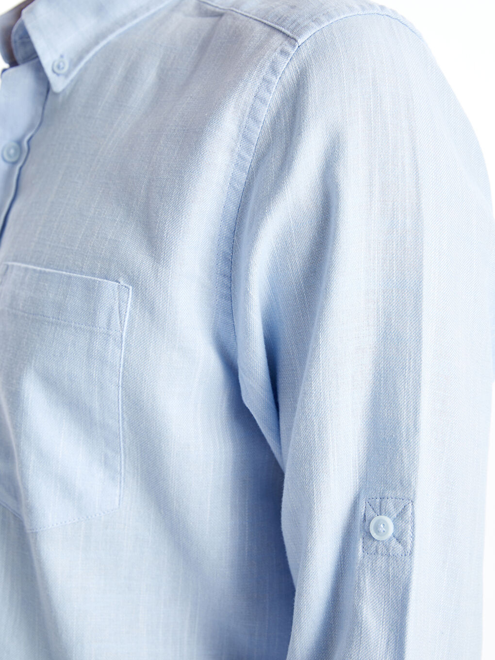 Regular Fit Long Sleeve Linen-Blend Men's Shirt -S53339Z8-CUN