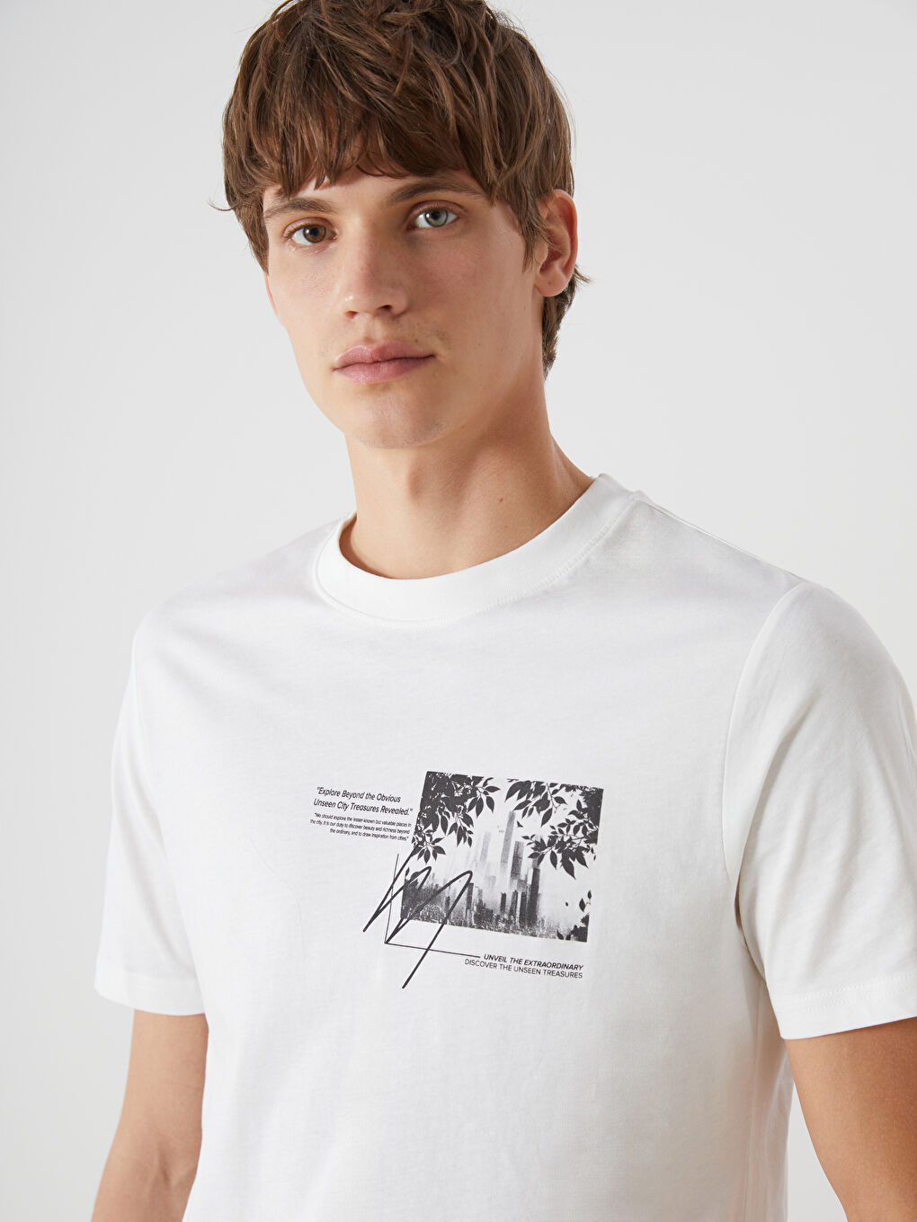 Crew Neck Printed Jersey Men's T-Shirt -S53435Z8-R9J