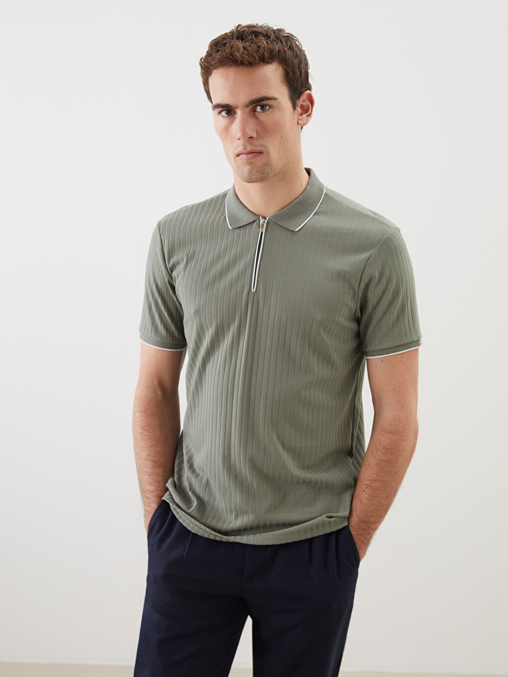 Polo Neck Short Sleeve Men's T-Shirt -S53481Z8-J1R