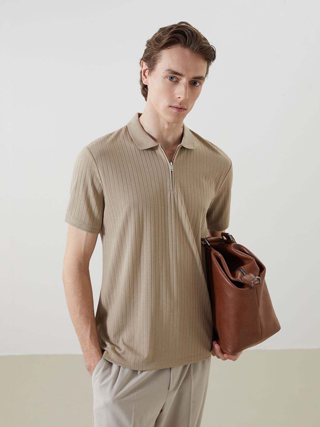 Polo Neck Short Sleeve Men's T-Shirt -S53481Z8-JUG