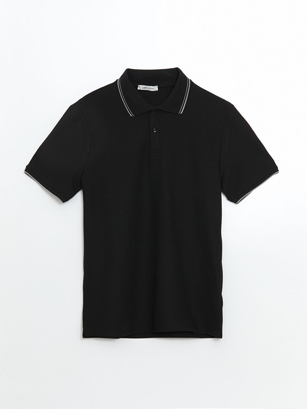 Polo Neck Men's Textured T-Shirt -S53482Z8-CVL