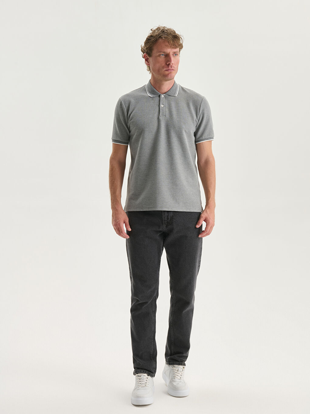 Polo Neck Short Sleeve Men's T-Shirt -S53482Z8-LAL