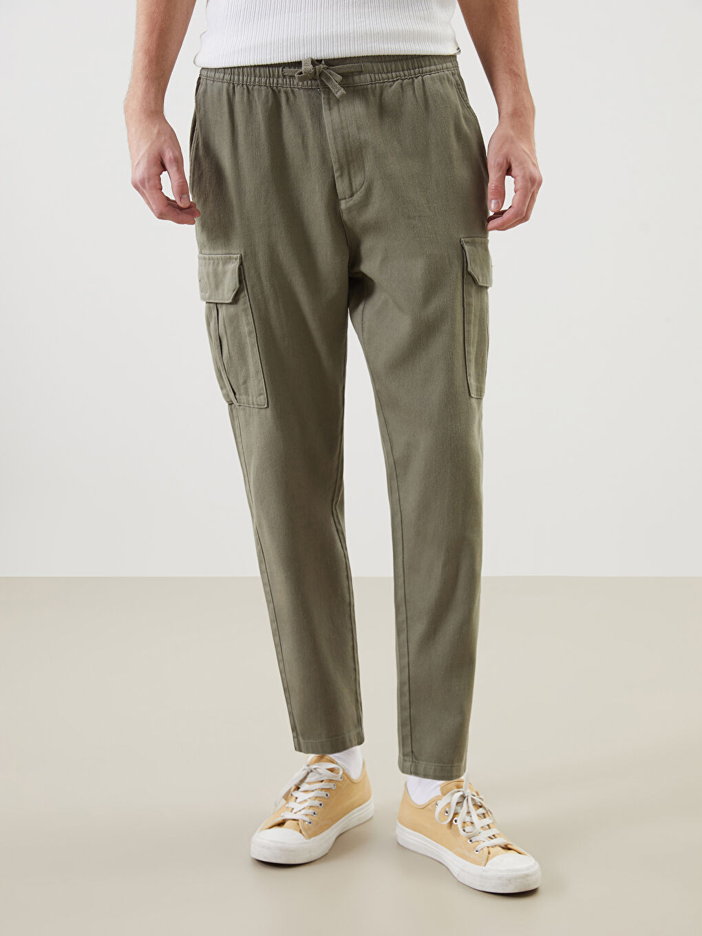 XSIDE Muške Cargo Pantalone Opuštenog Kroja Izgleda Lana -S53489Z8-S5R