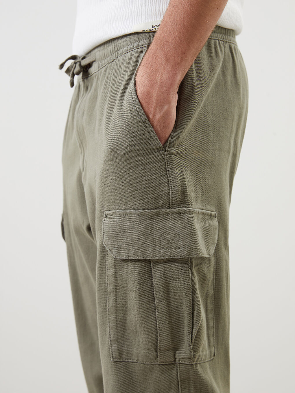 XSIDE Muške Cargo Pantalone Opuštenog Kroja Izgleda Lana -S53489Z8-S5R