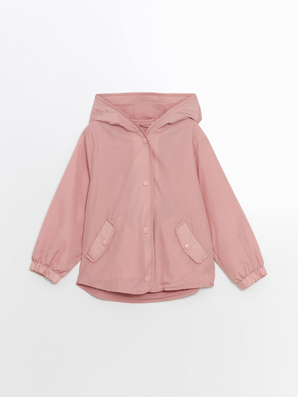 LCW Kids Pembe Kapüşonlu Kız Çocuk Yağmurluk
