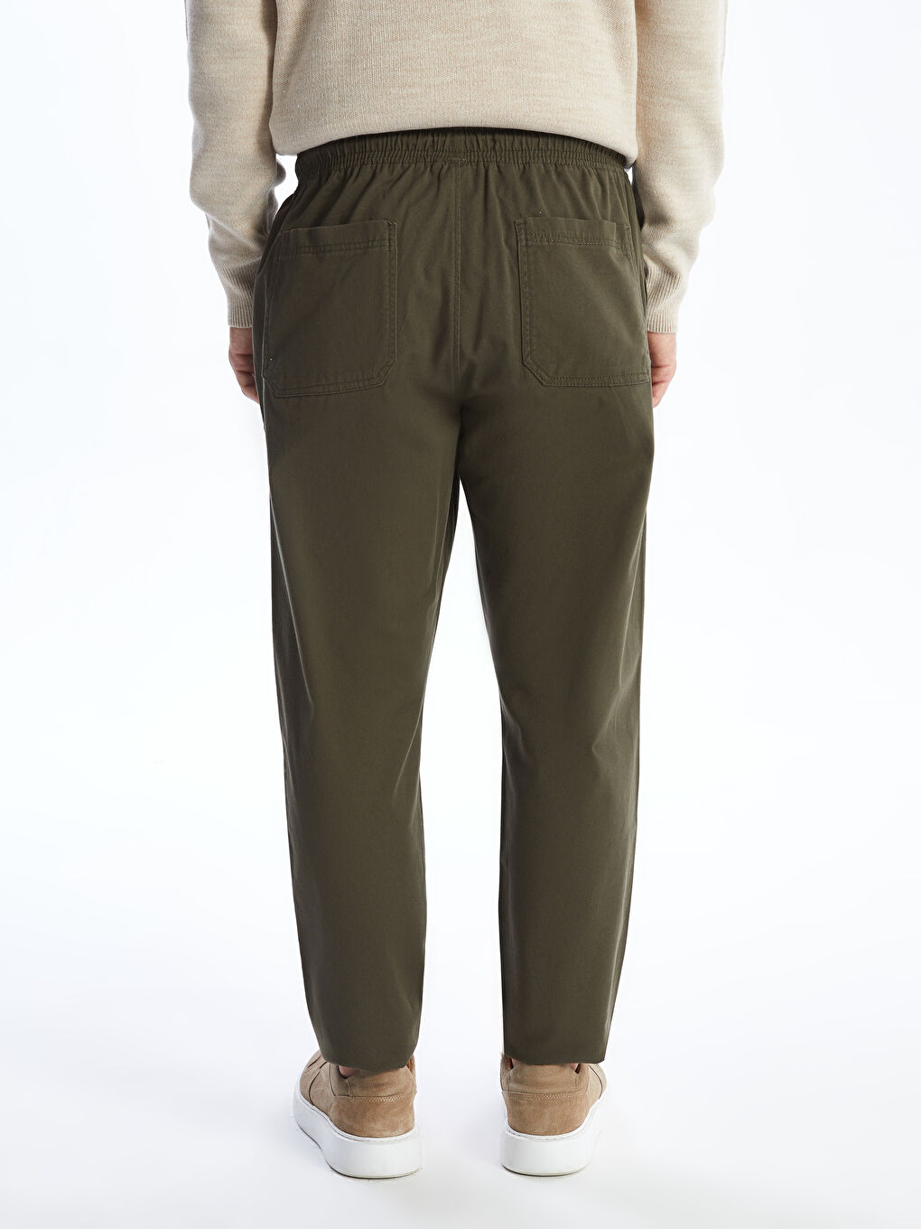 Muške džoger pantalone od gabardena, klasičan kroj -S53510Z8-SEM