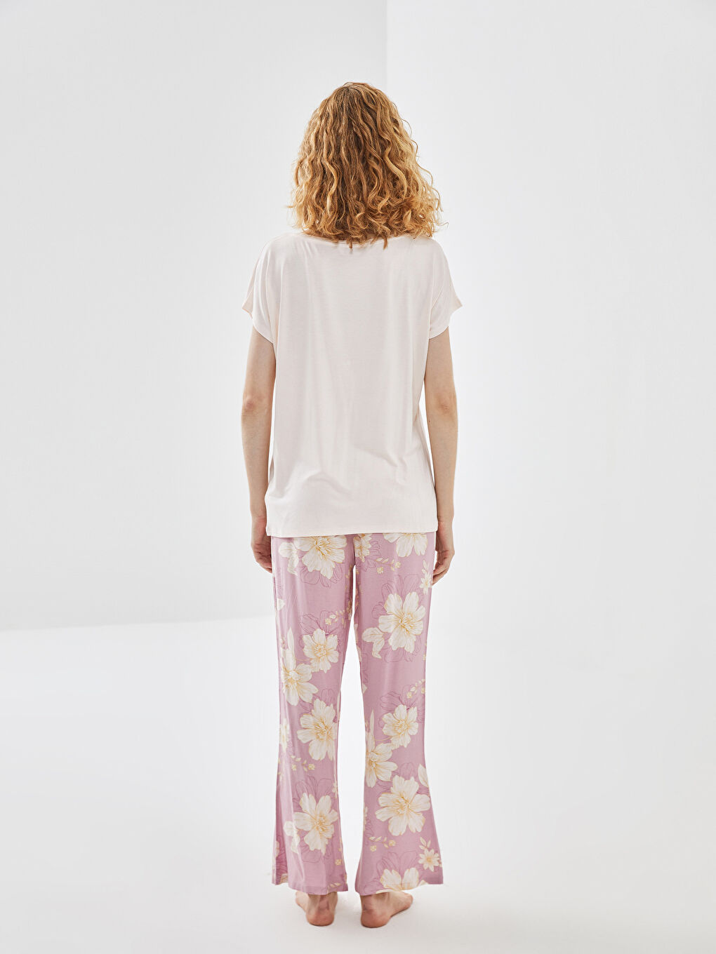 Crew Neck Floral Women’S Pajama Set -S53526Z8-LSD
