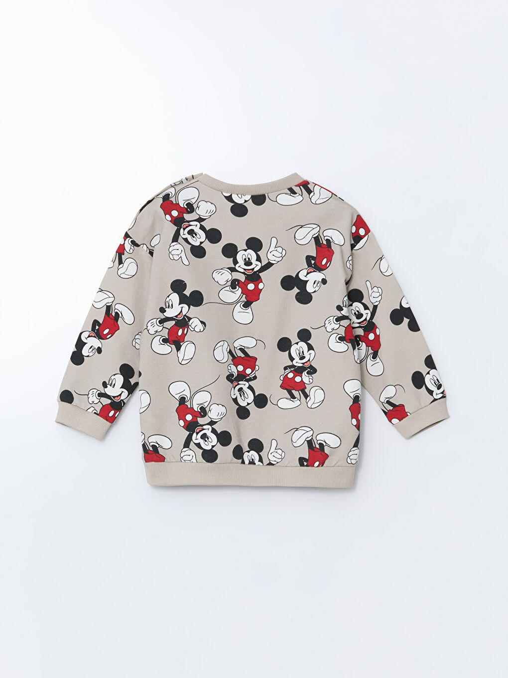 Gri Bisiklet Yaka Mickey Mouse Erkek Bebek Sweatshirt-2