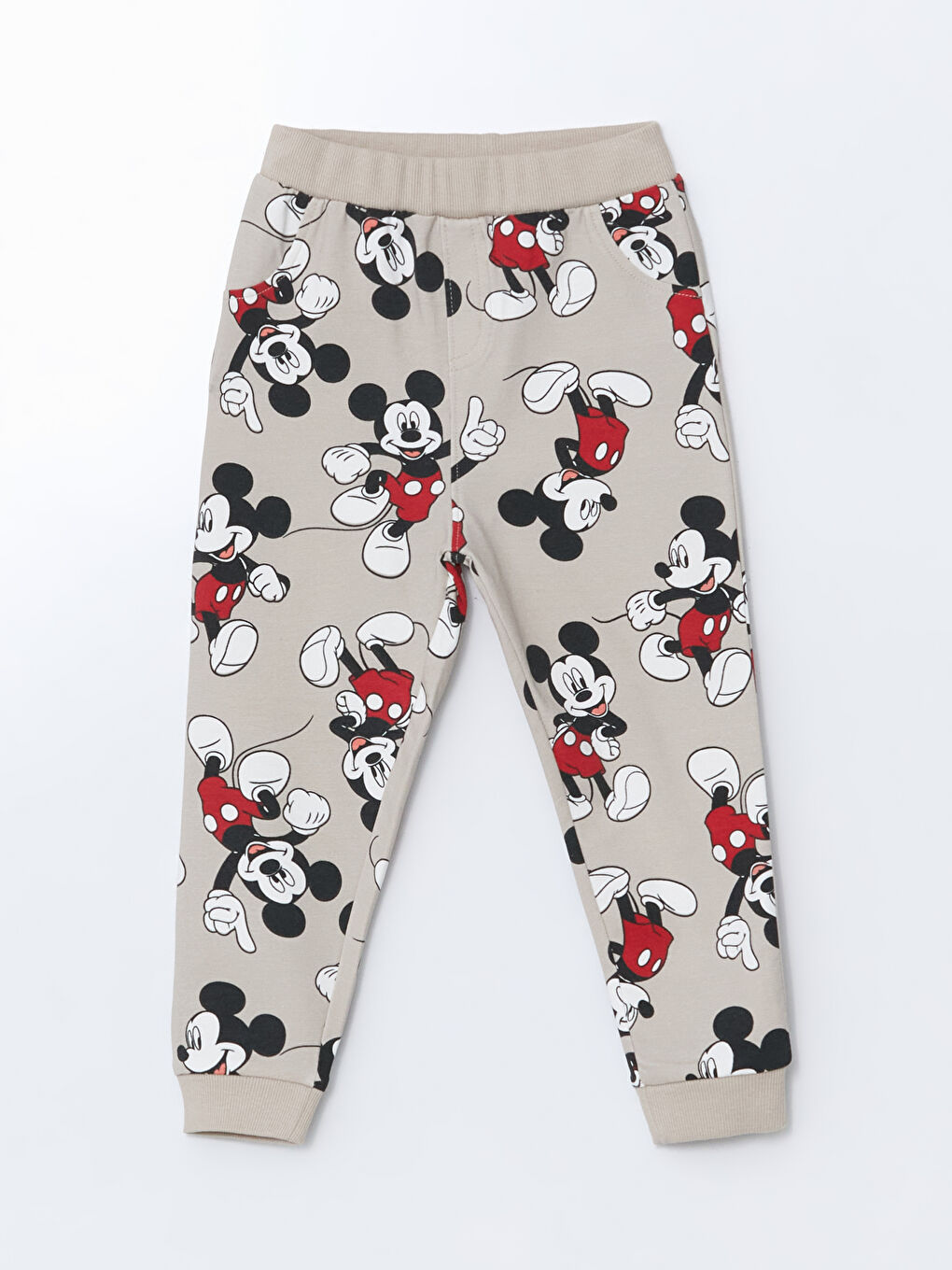 Gri Bisiklet Yaka Mickey Mouse Erkek Bebek Sweatshirt-3