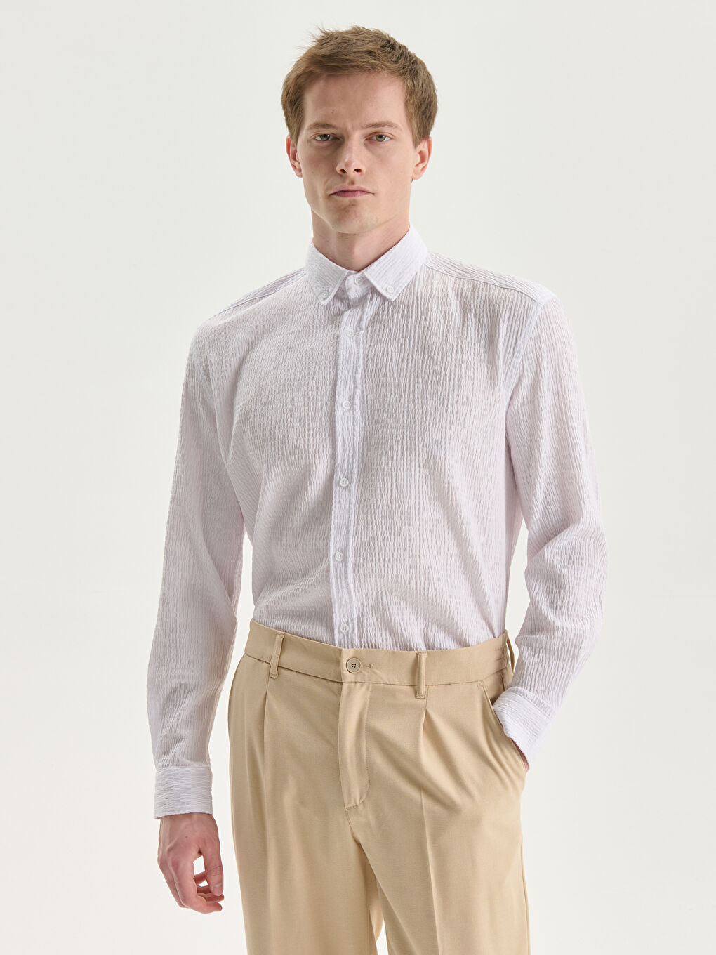 Regular Fit Long Sleeve Men's Shirt