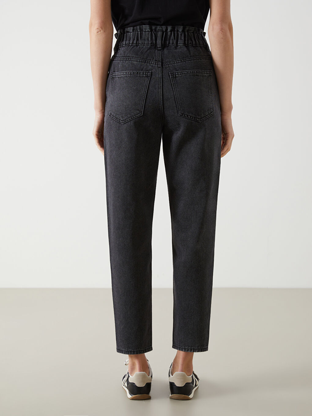 Elasticated Waist Slouchy Fit Women's Jeans -S53566Z8-GRD