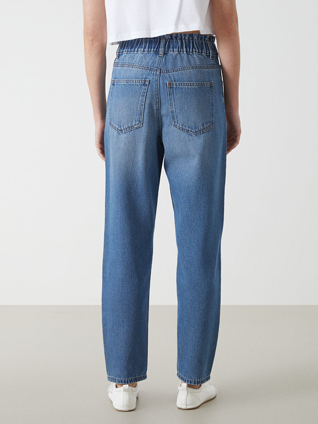 Elasticated Waist Slouchy Fit Women's Jeans -S53567Z8-507