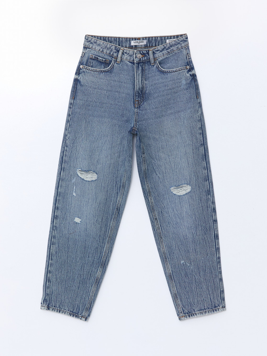 Jean Déchiré Fille Y2K - Coupe Large Baggy - Style Vintage - Matière Coton Flex