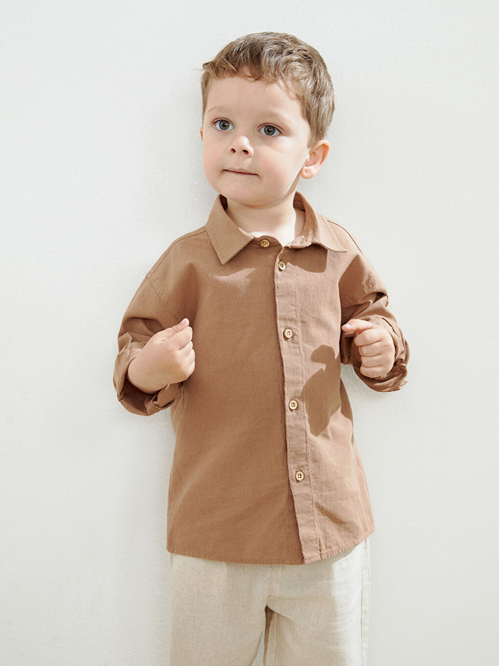 Basic Long Sleeve Boy Shirt -S53591Z1-GTU