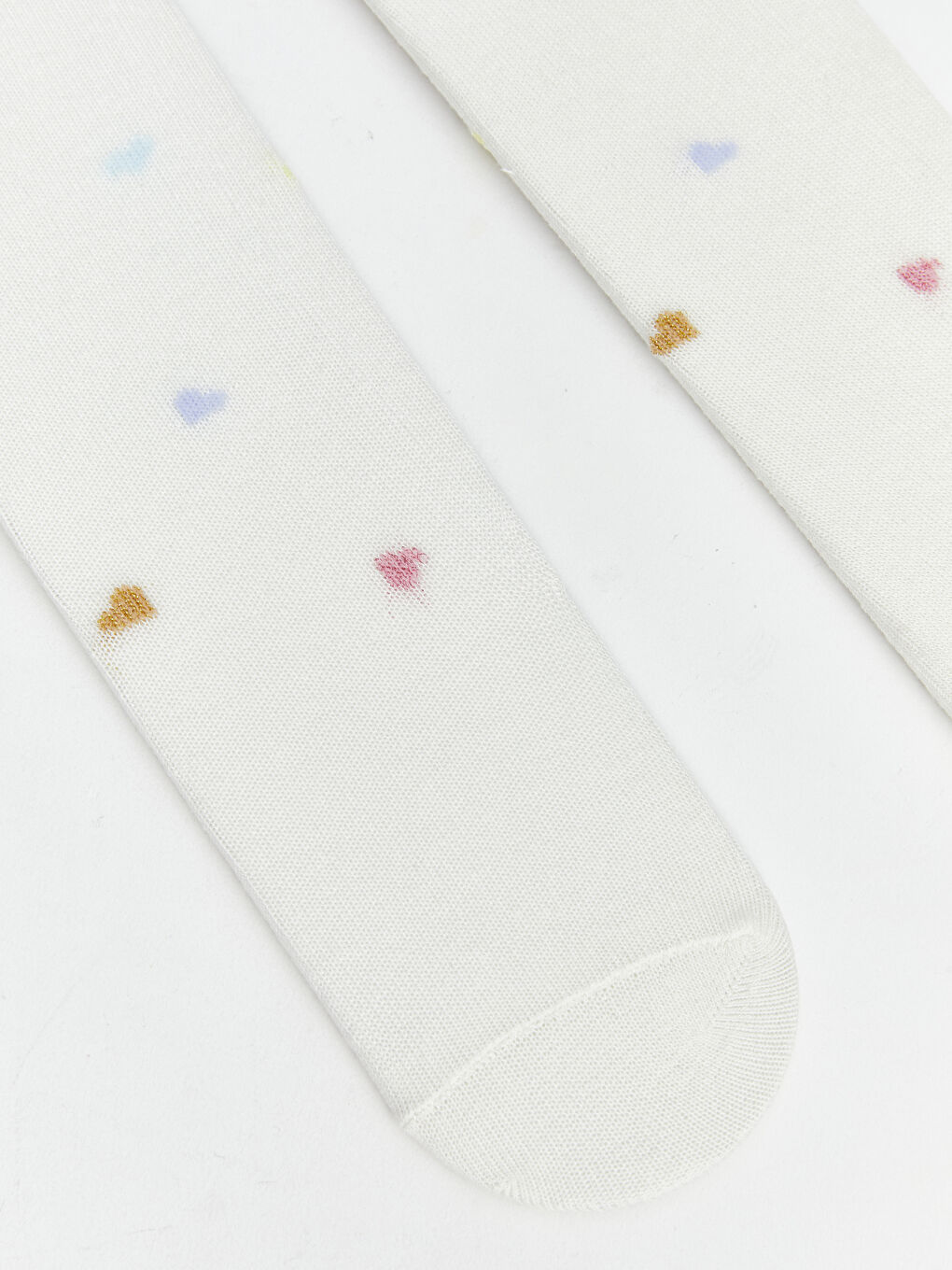 Ekru Baskılı Kız Bebek Külotlu Çorap-1