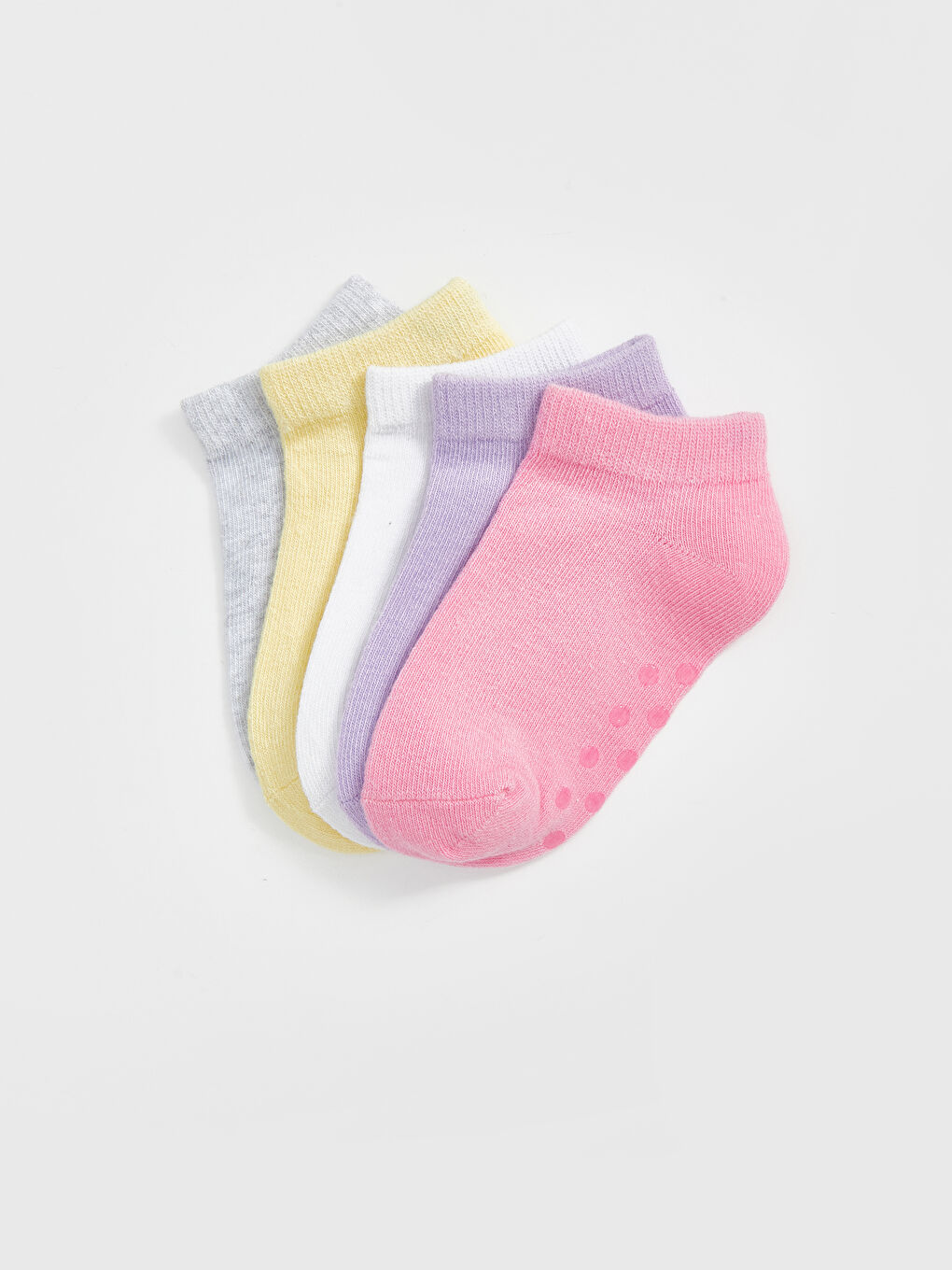 LCW baby Pembe Basic Kız Bebek Patik Çorap 5'li - 1
