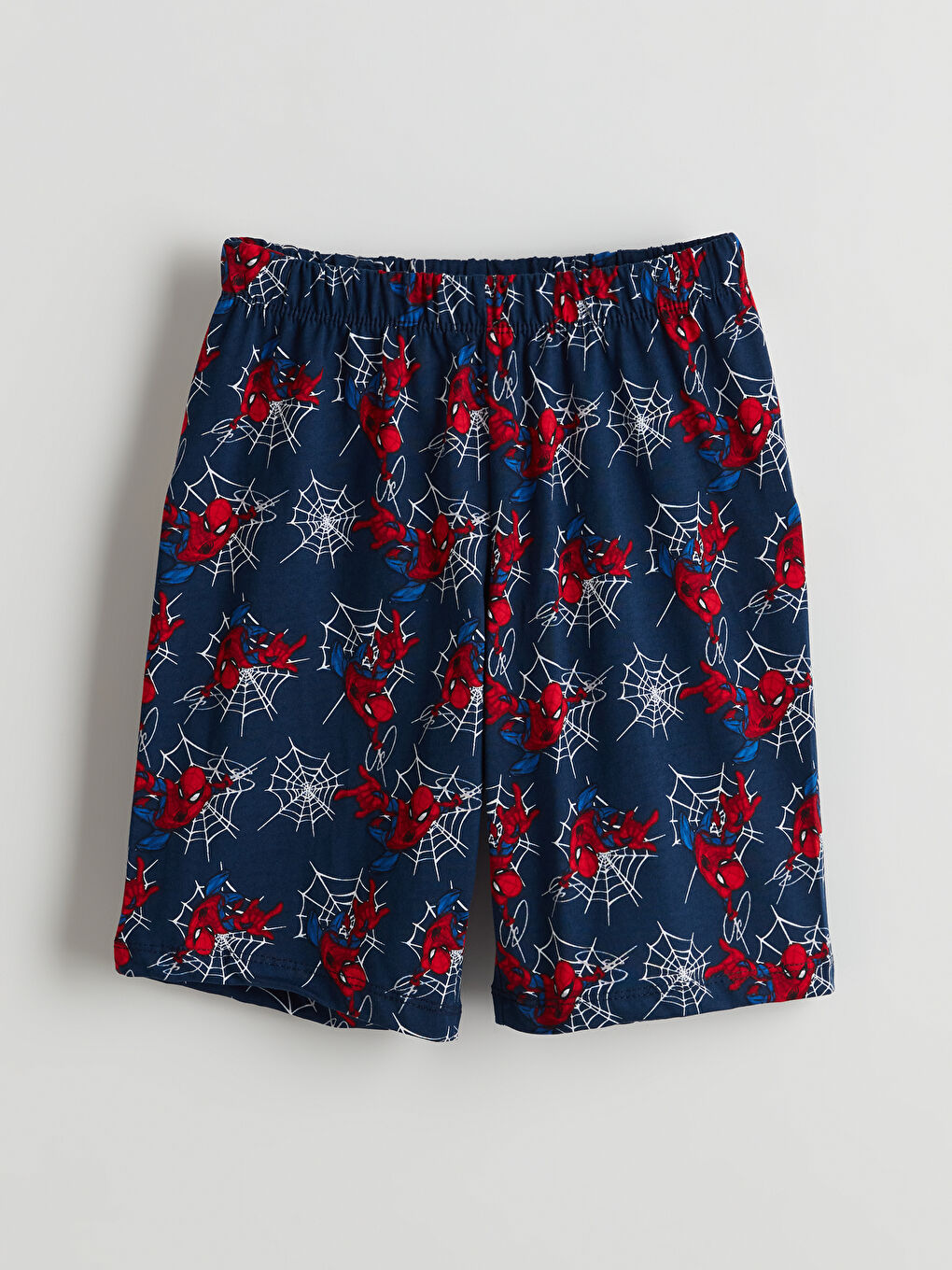 Lacivert Beli Lastikli Spider-Man Baskılı Erkek Çocuk Pijama Şort