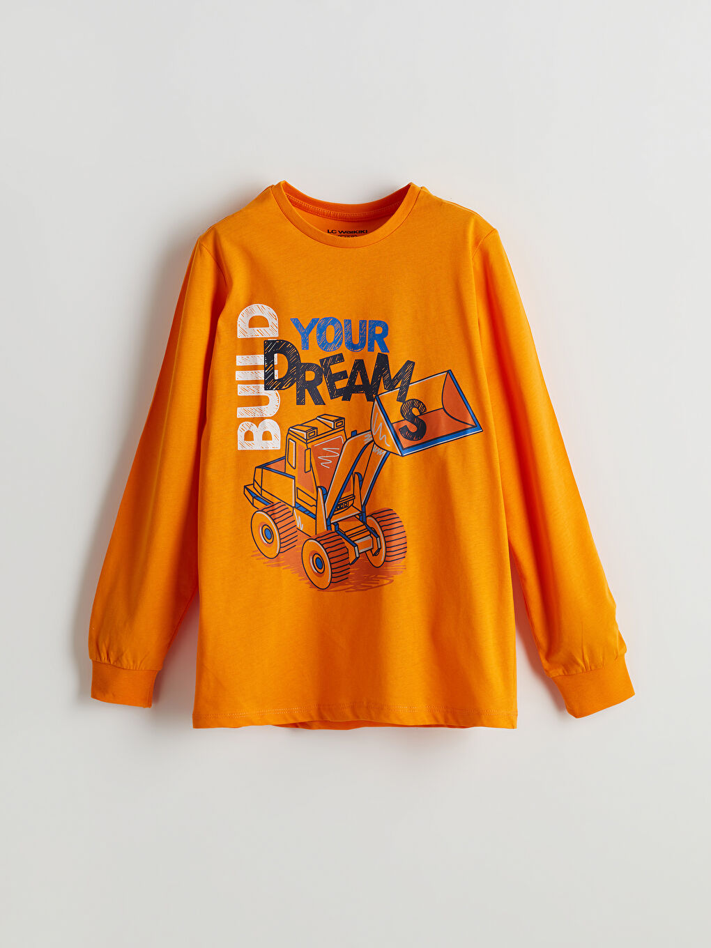 LCW Kids Turuncu Bisiklet Yaka Erkek Çocuk Pijama Üst