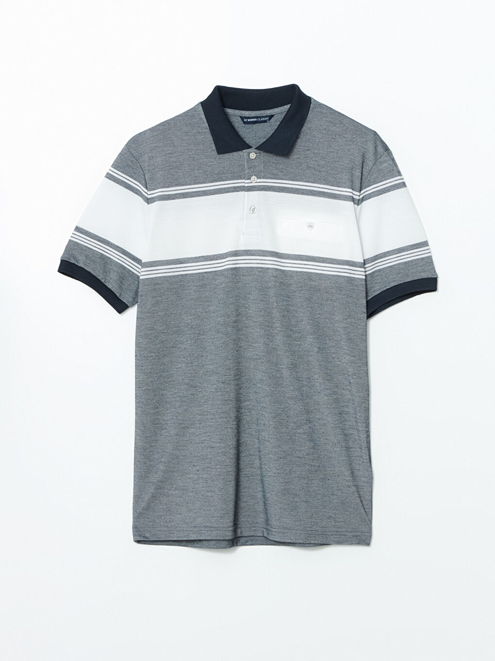 Polo Collar Striped Pique Men's T-Shirt -S53702Z8-LGS
