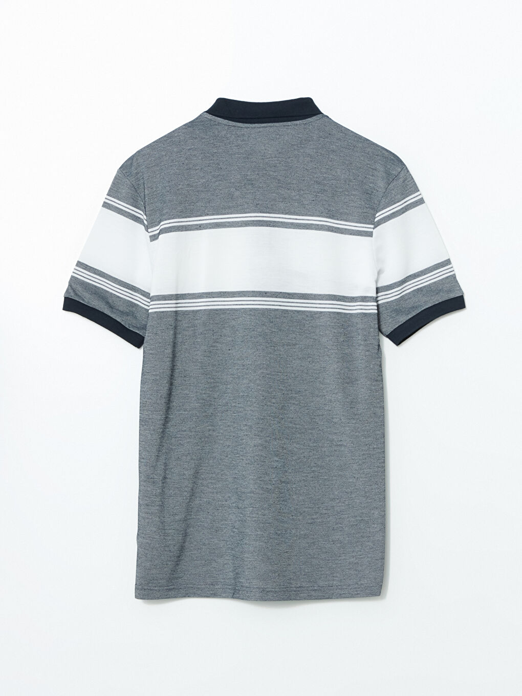 Polo Collar Striped Pique Men's T-Shirt -S53702Z8-LGS