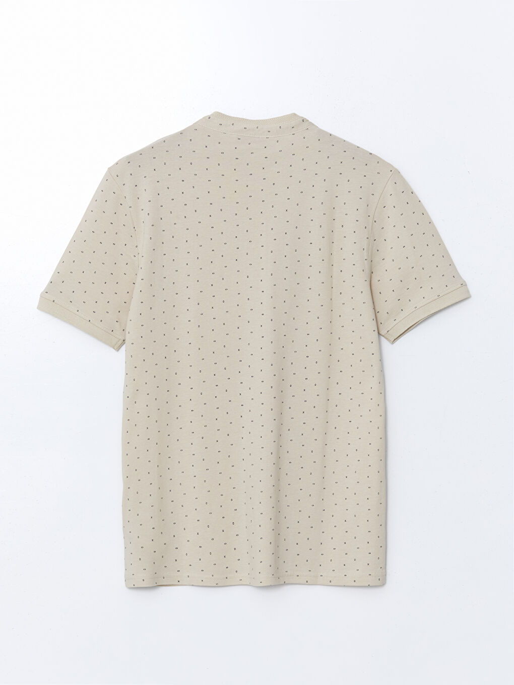 Grandad Collar Short Sleeve Patterned Pique Men's T-Shirt -S53703Z8-QMG