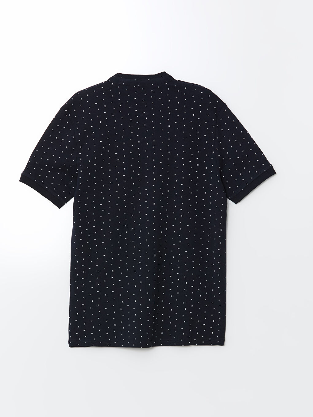 Grandad Collar Short Sleeve Patterned Pique Men's T-Shirt -S53703Z8-DWP