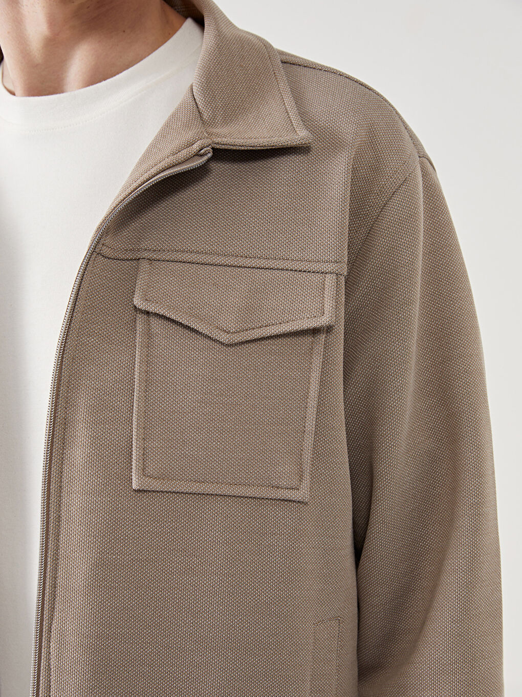 LCW Vision Kahverengi Slim Fit Gömlek Yaka Erkek Mont - 2