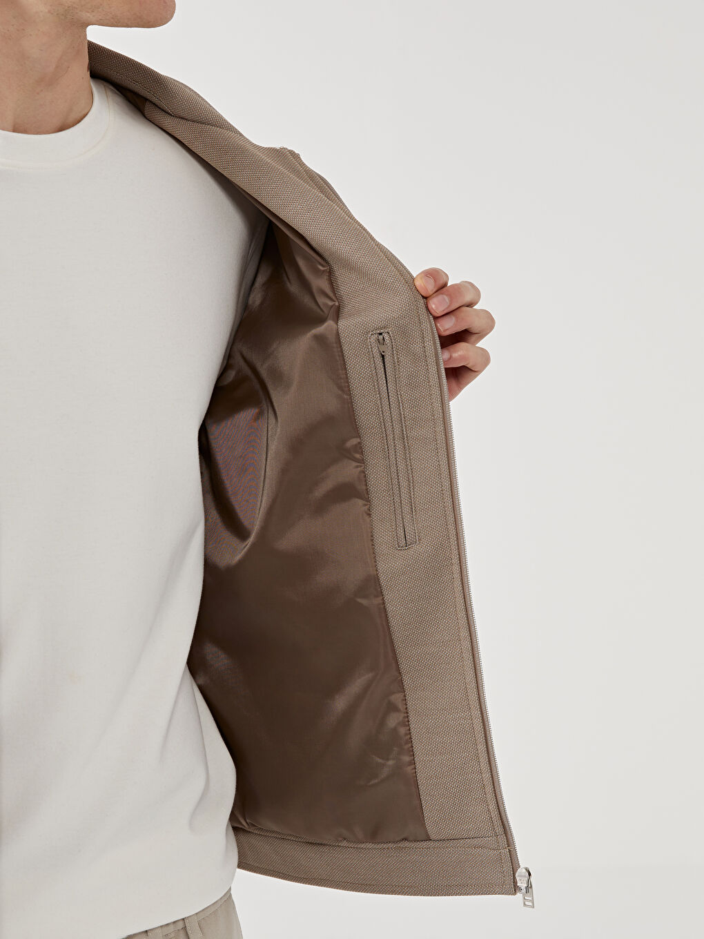 LCW Vision Kahverengi Slim Fit Gömlek Yaka Erkek Mont - 3
