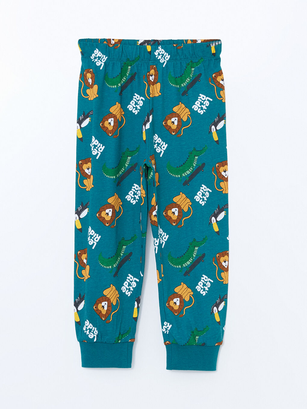 Yeşil Beli Lastikli Baskılı Erkek Çocuk Pijama Alt