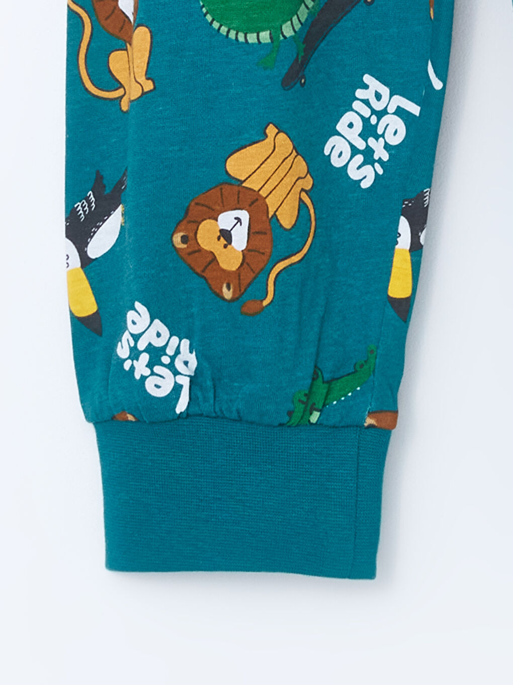 Yeşil Beli Lastikli Baskılı Erkek Çocuk Pijama Alt-2