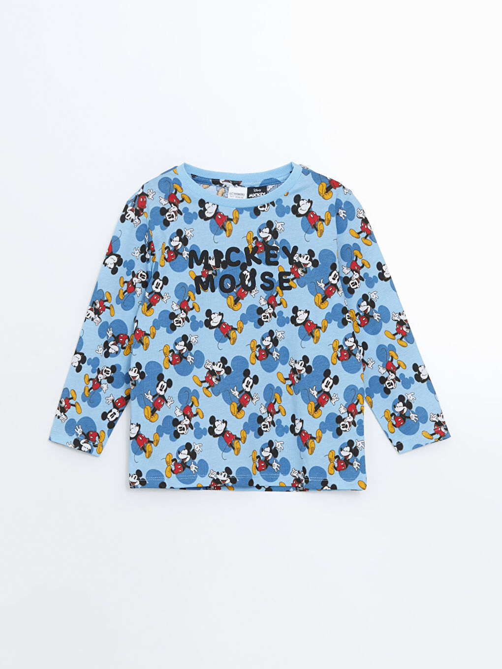Mavi Mickey Mouse Baskılı Erkek Çocuk Pijama Üst