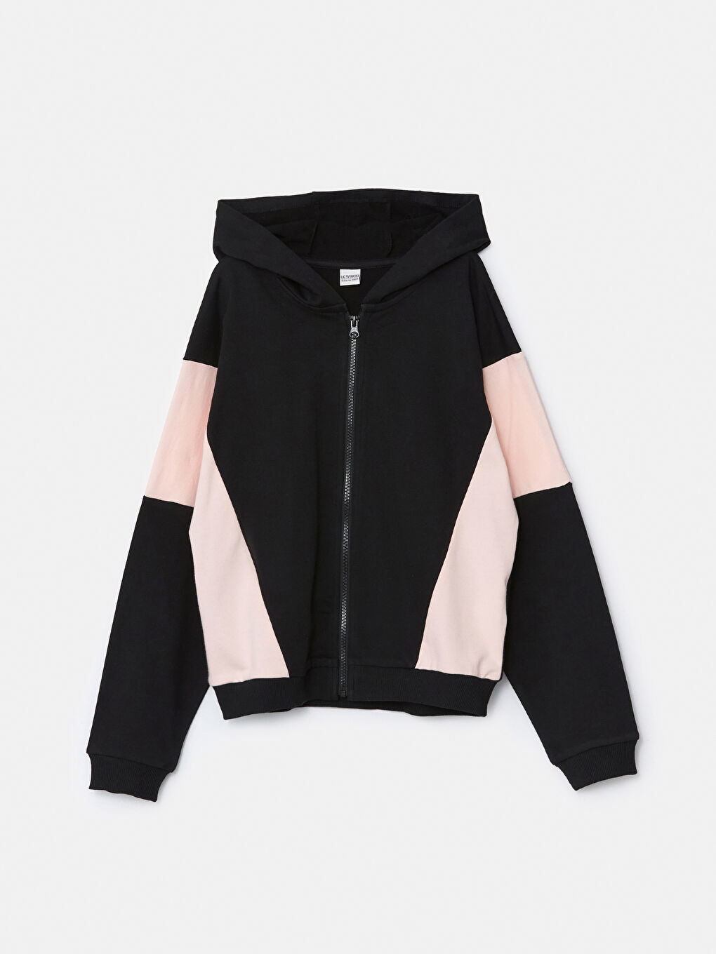 كنزة بسحاب مزودة بغطاء رأس للبنات