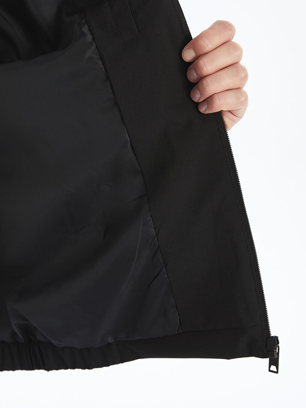 სტანდარტული მორგება ძაბრისებრი საყელო მამაკაცის თხელი ქურთუკი-3