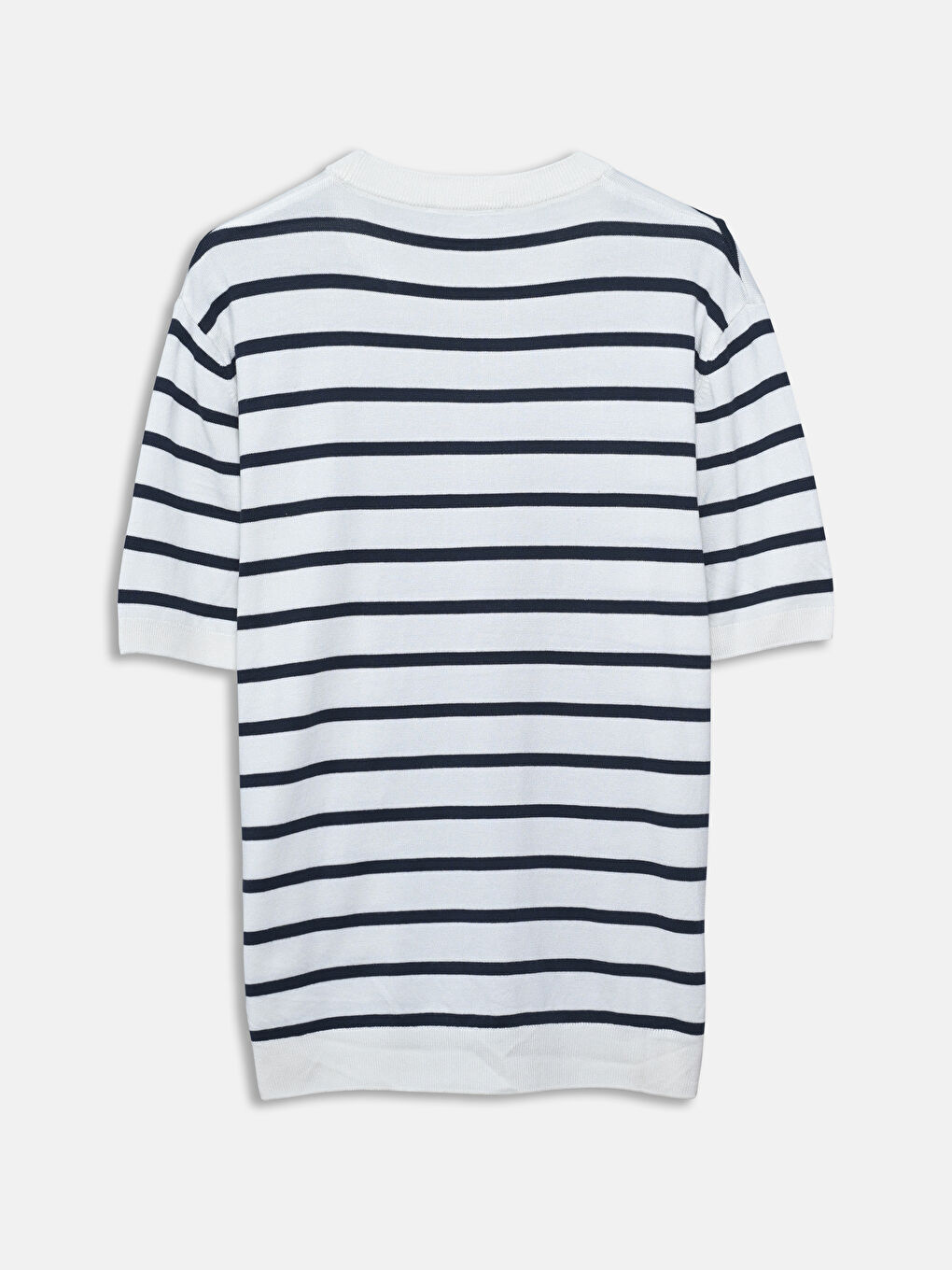 Crew Neck Short Sleeve Striped Men's Knitwear Sweater-1