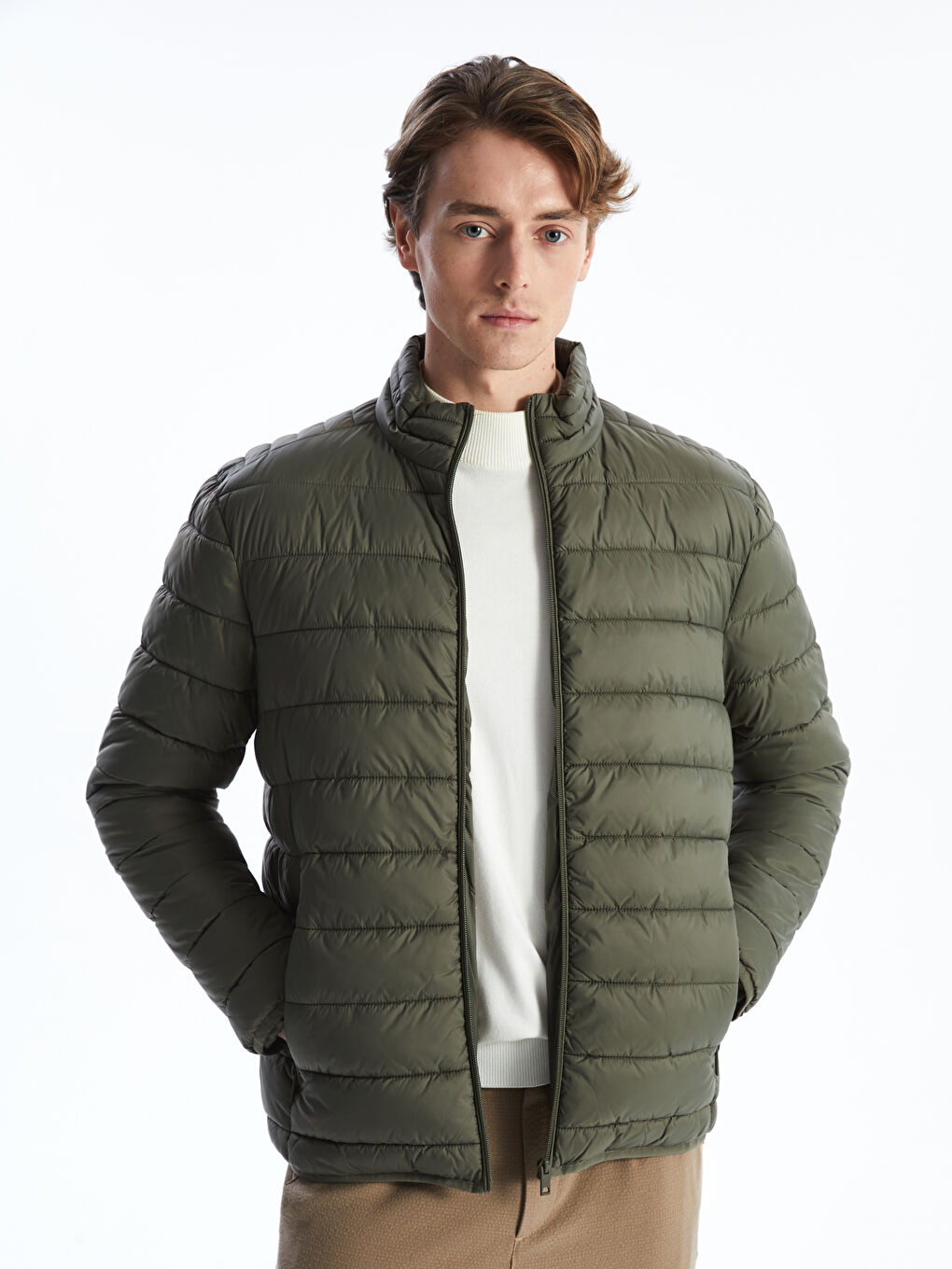 Standard Fit Funnel Neck Men's Puffer Coat -S53866Z8-SXV