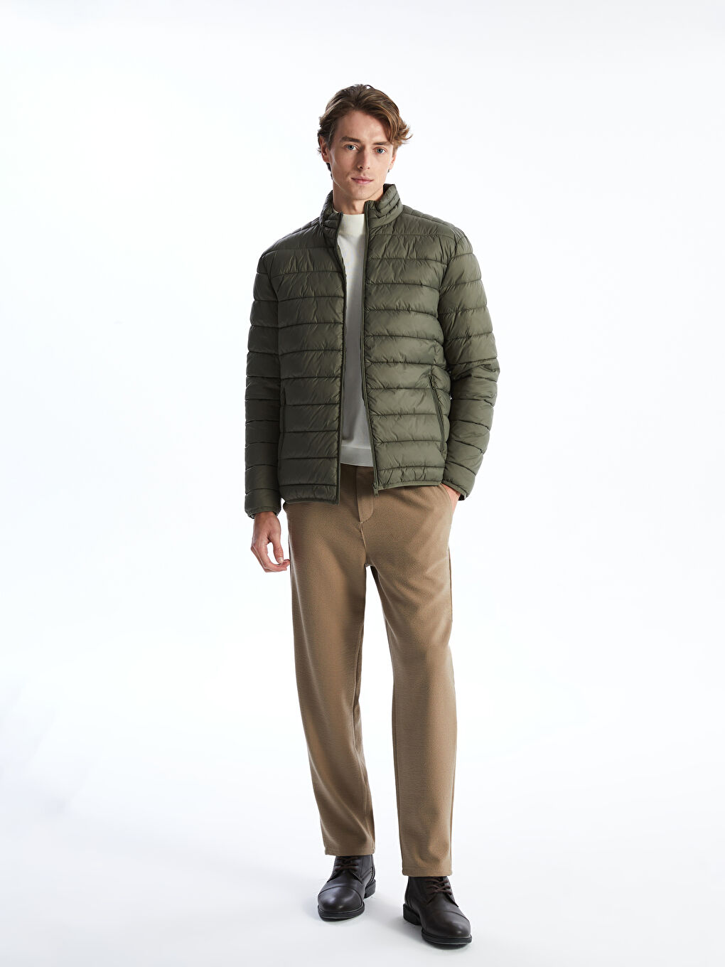 Standard Fit Funnel Neck Men's Puffer Coat -S53866Z8-SXV