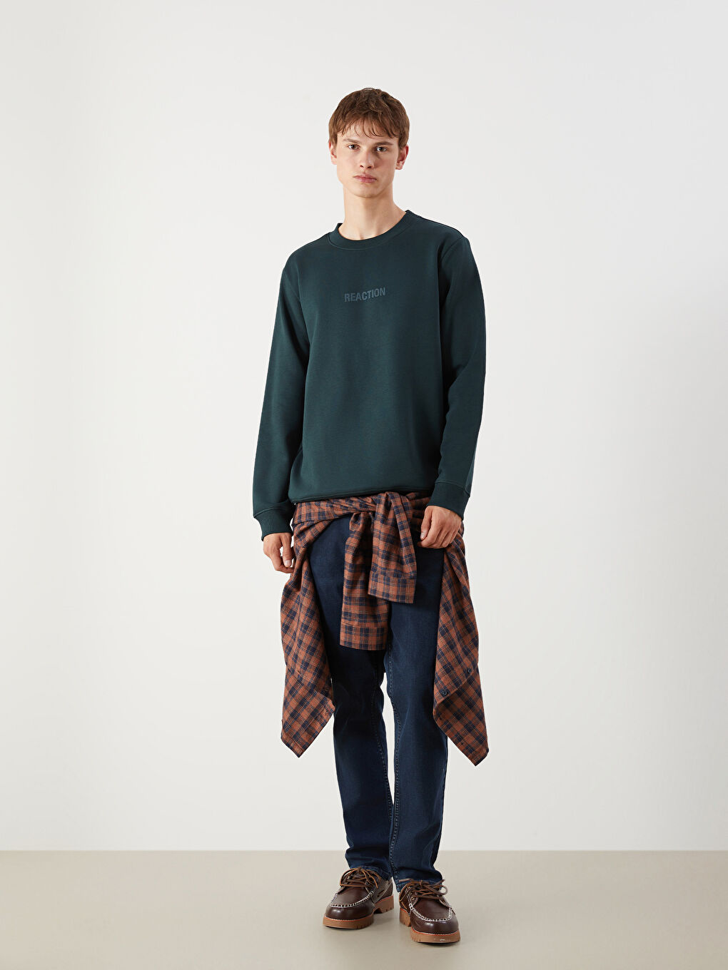 Crew Neck Printed Men's Thick Sweatshirt-1