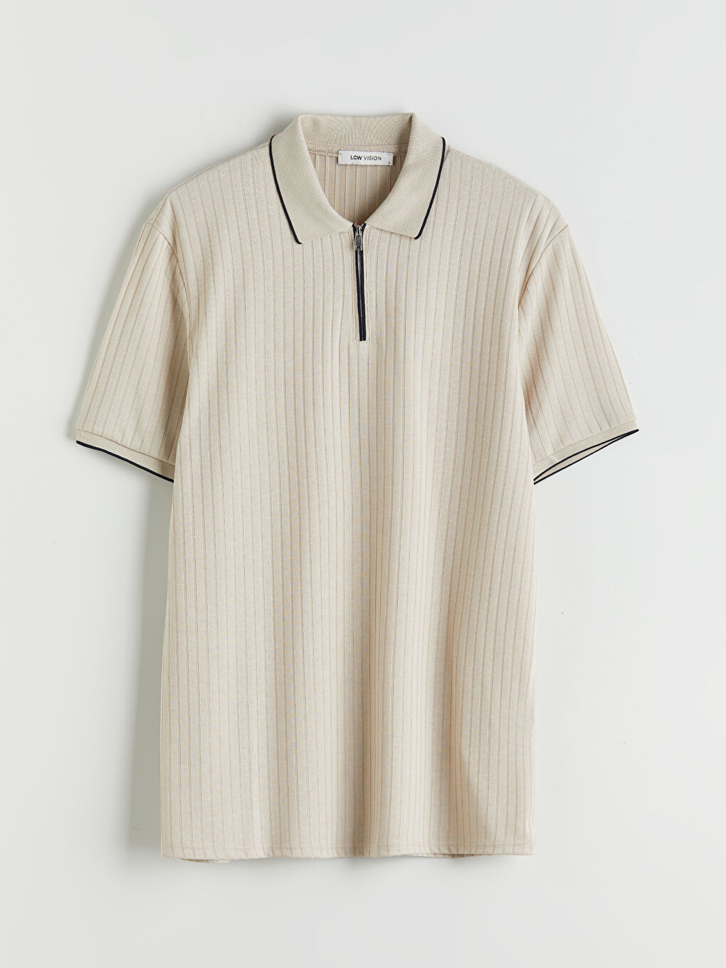 Polo Neck Men's Textured T-Shirt -S53942Z8-HZZ