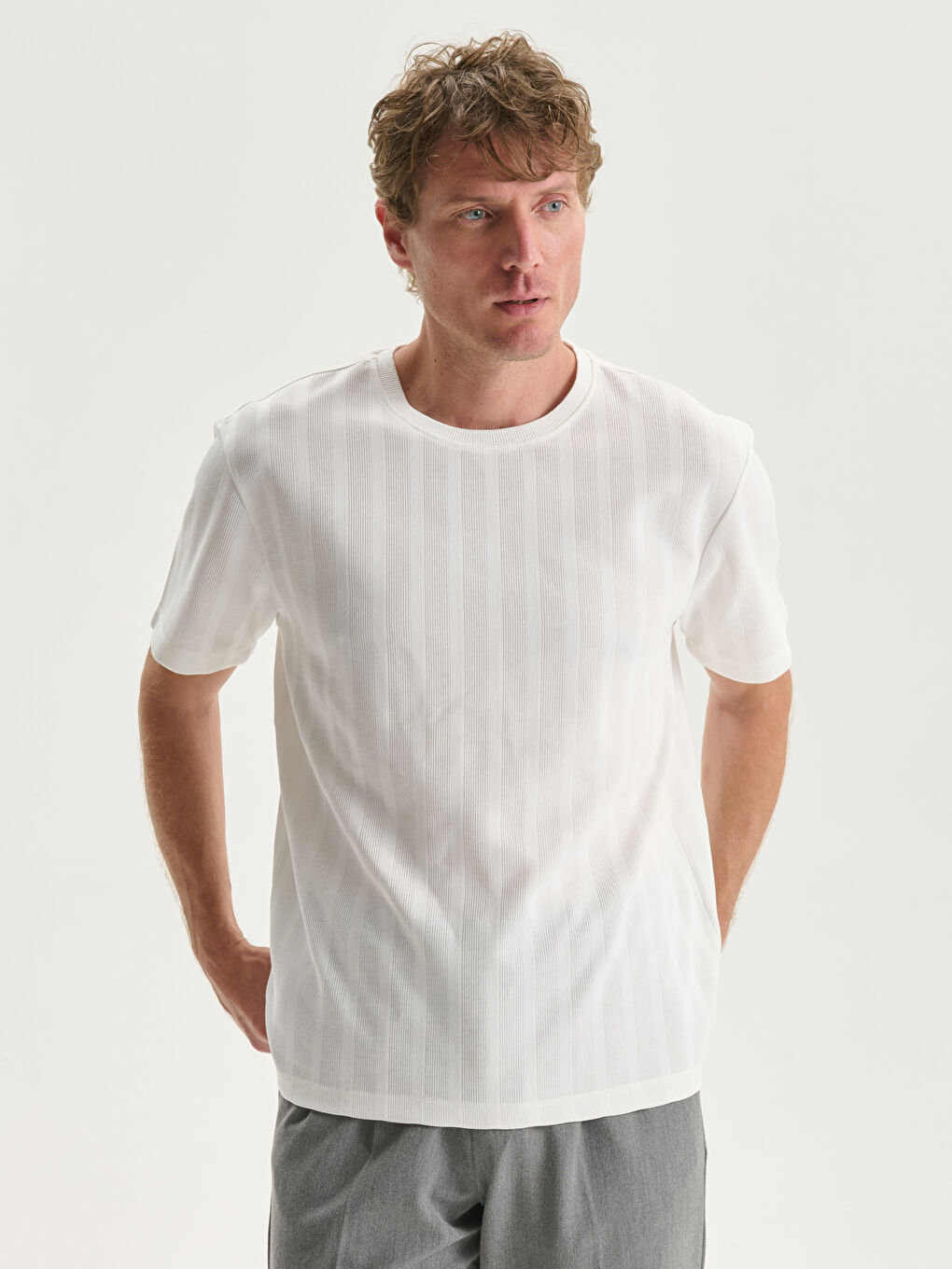 Crew Neck Striped Men's T-Shirt