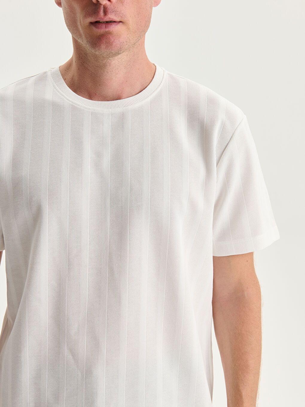 Crew Neck Striped Men's T-Shirt-2